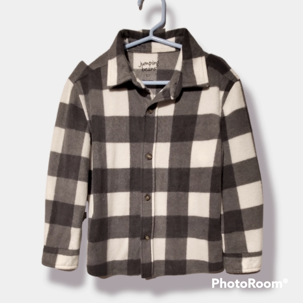 Jumping Beans Plaid Micro fleece button down shirt